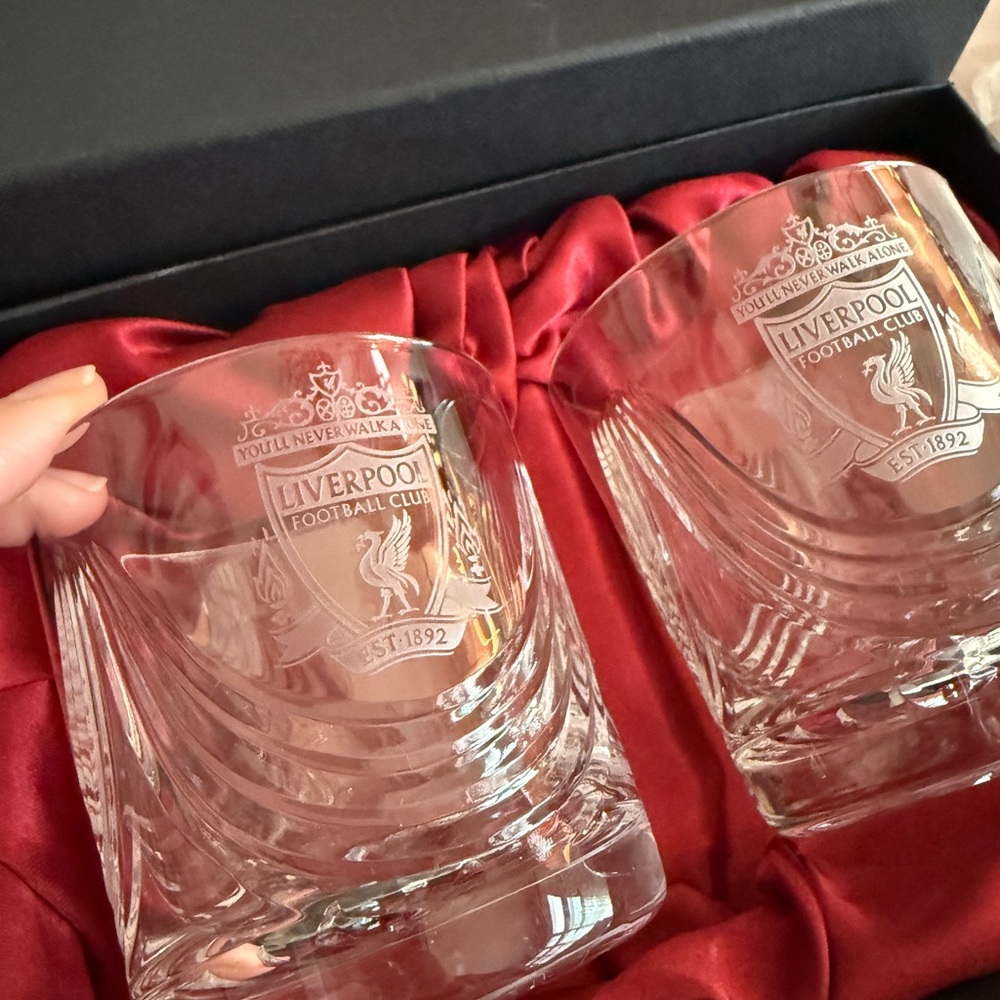 Liverpool Football Club LFC Crystal Scotch Whiskey Glasses #LFC #Liverpool